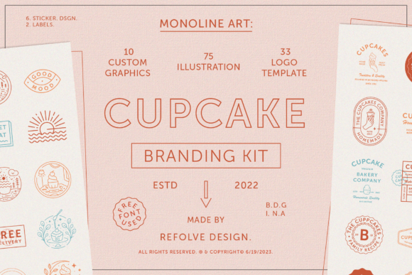 Cupcake Branding Kit: Vintage Charm for Your Sweet Business