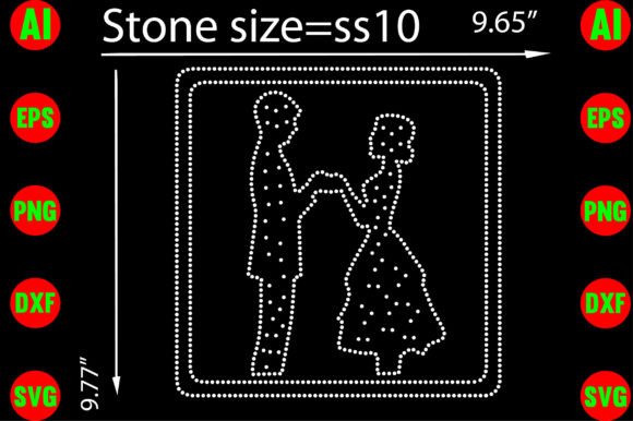 Woman and Man Rhinestone Templates: A Sparkling Design Asset